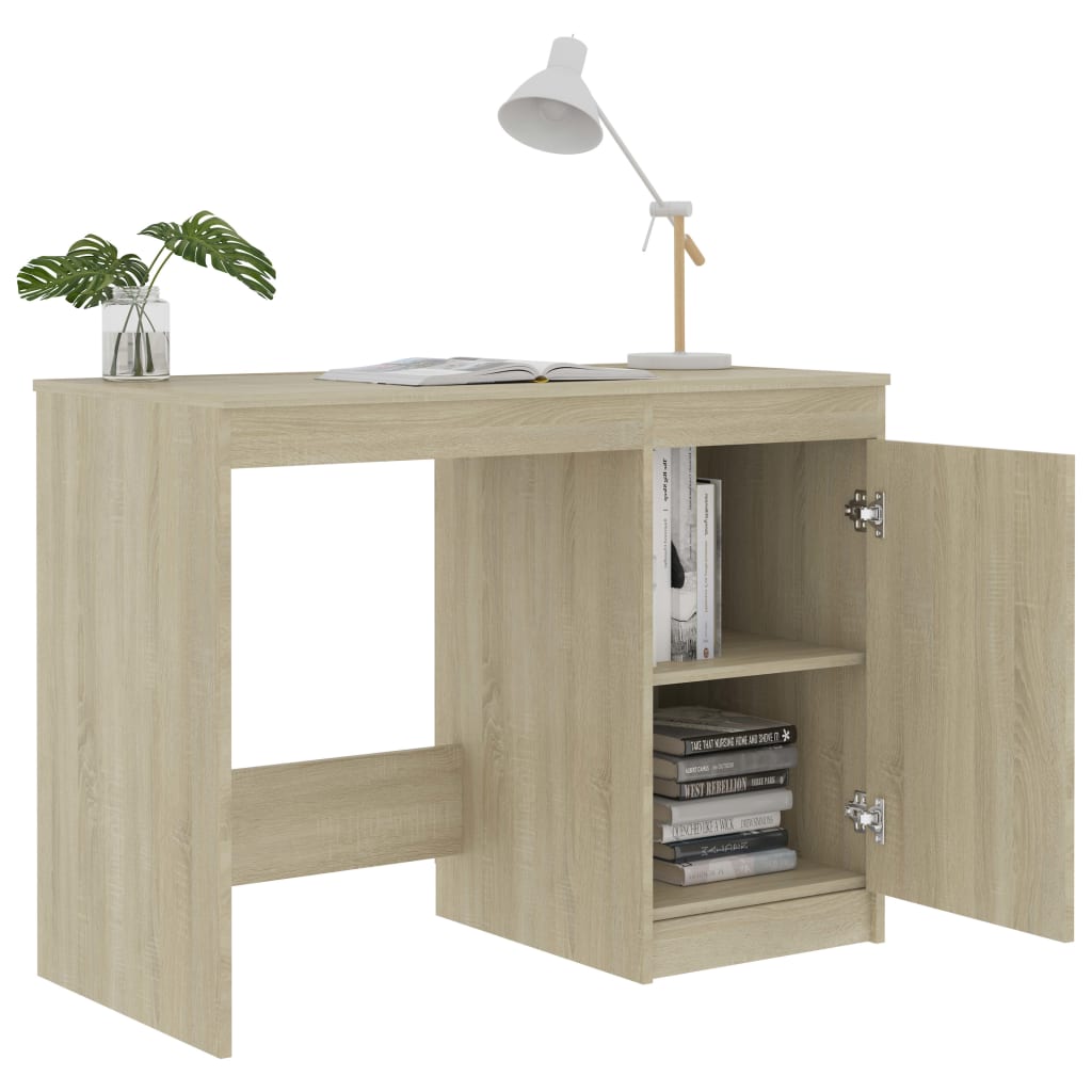 Compact Sonoma Oak Desk, 100x50x76 cm, Engineered Wood