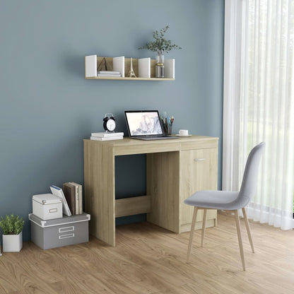 Compact Sonoma Oak Desk, 100x50x76 cm, Engineered Wood