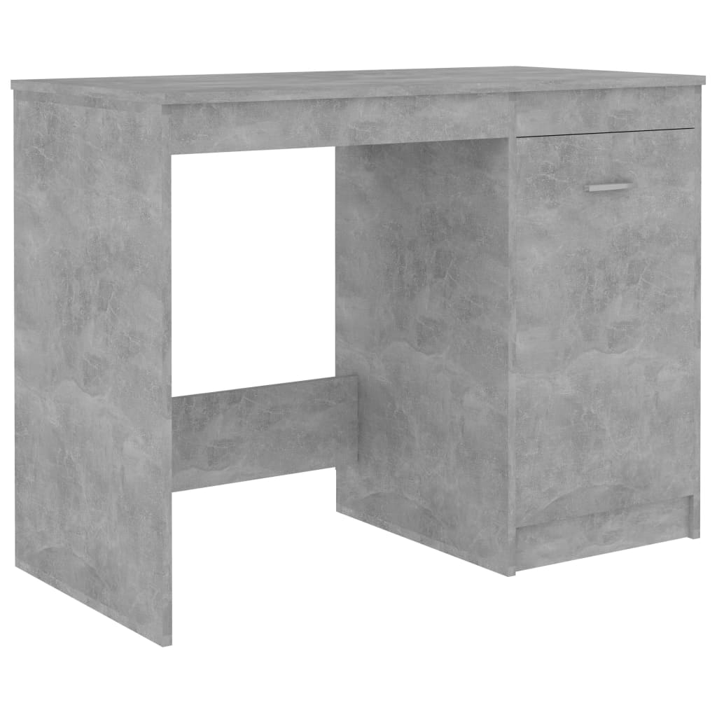 Sleek Concrete Grey Desk, 100x50x76 cm, Durable Engineered Wood