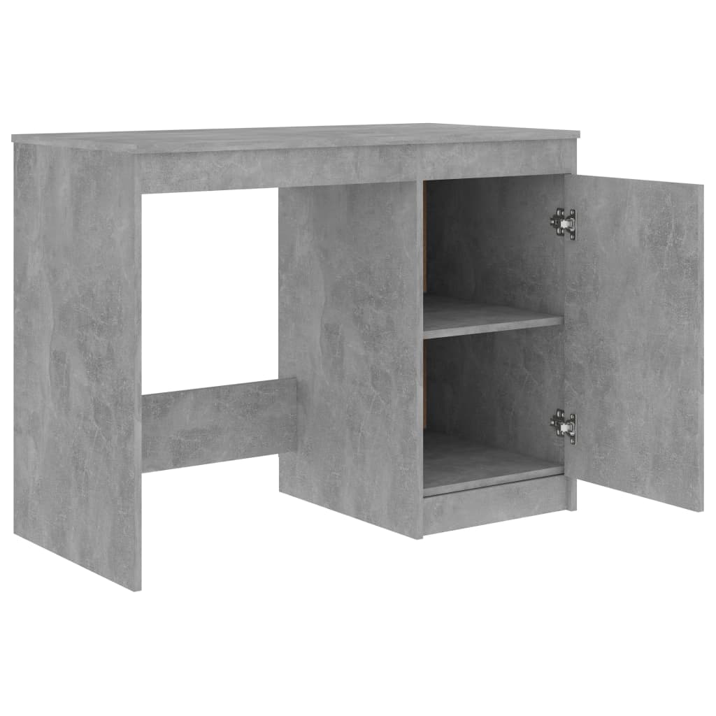 Sleek Concrete Grey Desk, 100x50x76 cm, Durable Engineered Wood