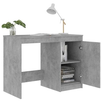 Sleek Concrete Grey Desk, 100x50x76 cm, Durable Engineered Wood