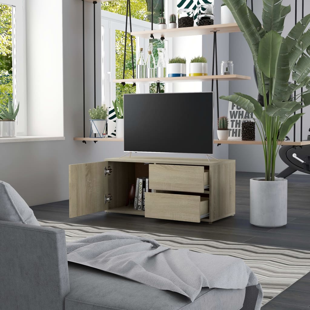 TV Cabinet Sonoma Oak 80x34x36 cm Engineered Wood
