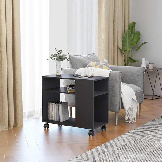 Side Table Grey 70x35x55 cm Engineered Wood
