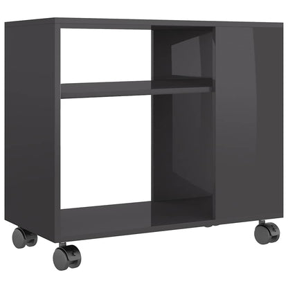 Side Table High Gloss Grey 70x35x55 cm Engineered Wood