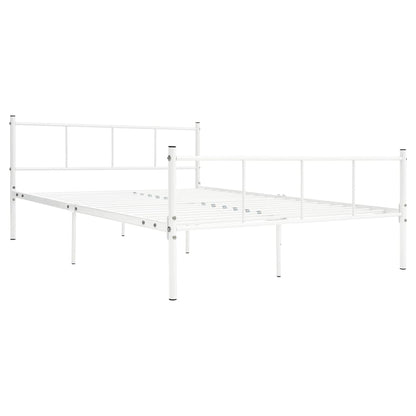 White Metal Bed Frame 120x200 cm – Sleek & Sturdy Design