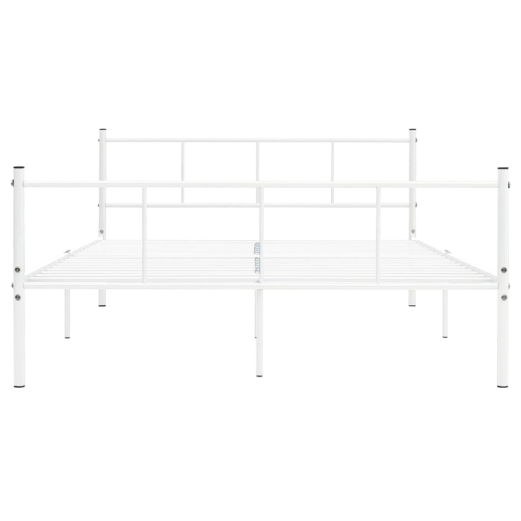 White Metal Bed Frame 120x200 cm – Sleek & Sturdy Design