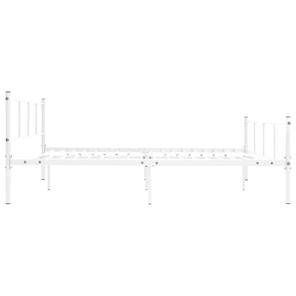 White Metal Bed Frame 120x200 cm – Sleek & Sturdy Design