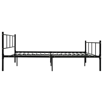 Sleek Black Metal Bed Frame 140x200 cm - Mattress Not Included