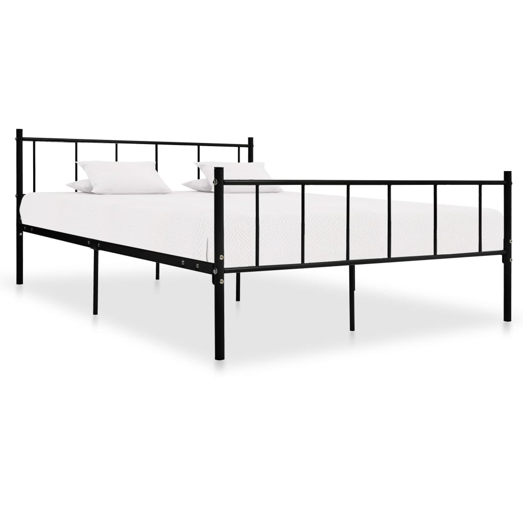 Super King Black Metal Bed Frame 180x200 cm - No Mattress Included