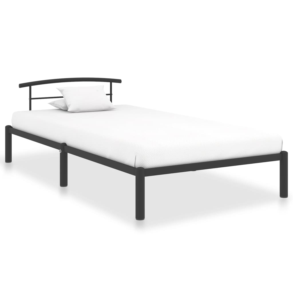 Black Metal Bed Frame 100x200 cm - vidaXL 284657 (No Mattress)