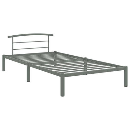 Grey Metal Bed Frame 90x200 cm - vidaXL 284662 (No Mattress)