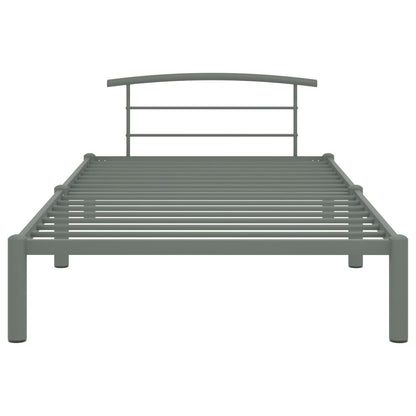 Grey Metal Bed Frame 90x200 cm - vidaXL 284662 (No Mattress)