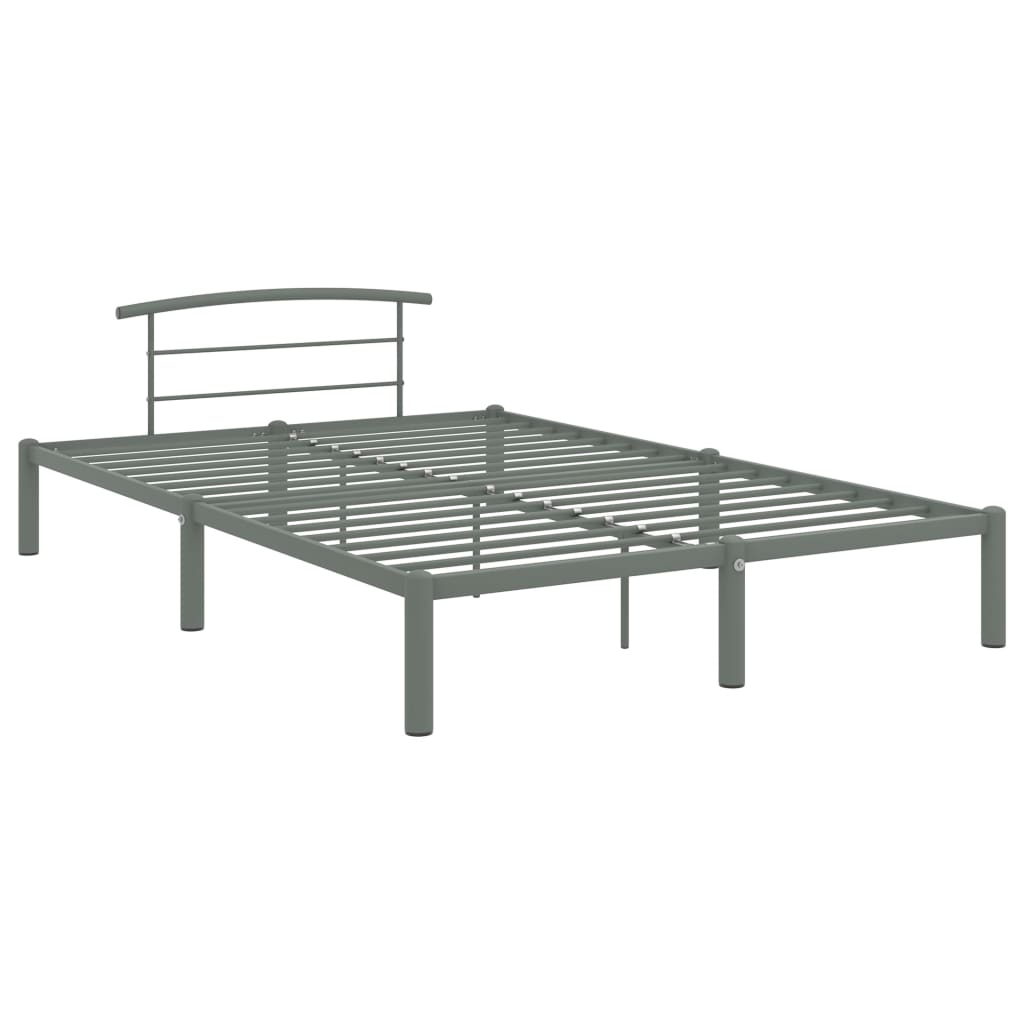 vidaXL Grey Metal Bed Frame 120x200 cm - Stylish & Sturdy Design