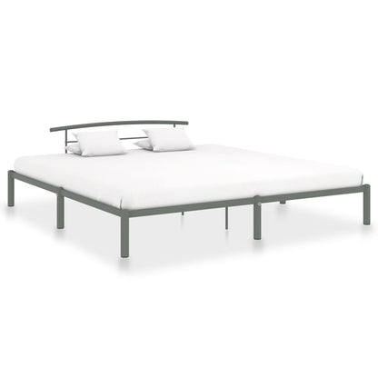 Super King Metal Bed Frame in Grey, 180x200 cm | vidaXL