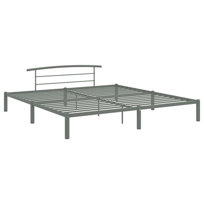 Super King Metal Bed Frame in Grey, 180x200 cm | vidaXL