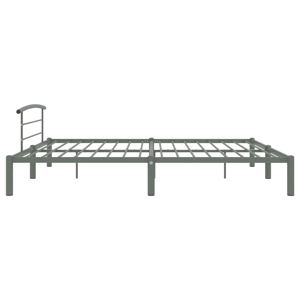 Super King Metal Bed Frame in Grey, 180x200 cm | vidaXL