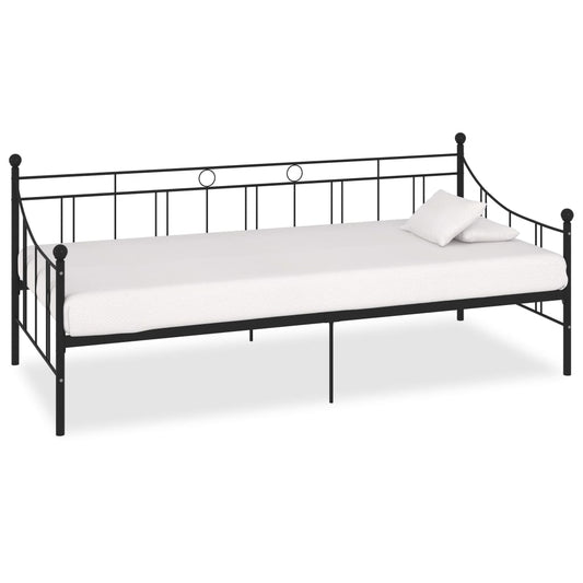 Black Metal DayBed Frame 90x200 cm - vidaXL 284669 (Mattress Not Incl.)