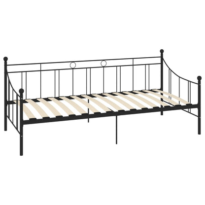 Black Metal DayBed Frame 90x200 cm - vidaXL 284669 (Mattress Not Incl.)