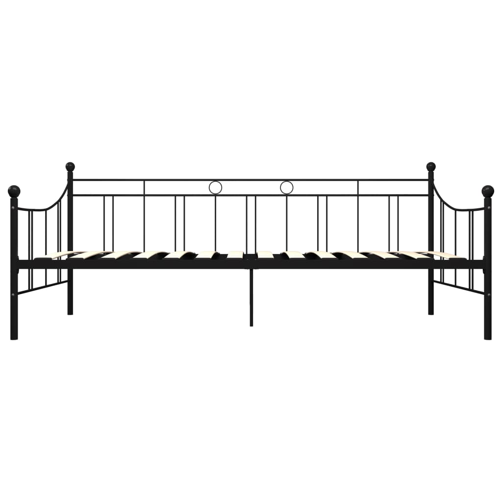 Black Metal DayBed Frame 90x200 cm - vidaXL 284669 (Mattress Not Incl.)