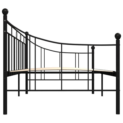 Black Metal DayBed Frame 90x200 cm - vidaXL 284669 (Mattress Not Incl.)