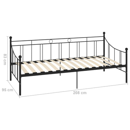 Black Metal DayBed Frame 90x200 cm - vidaXL 284669 (Mattress Not Incl.)