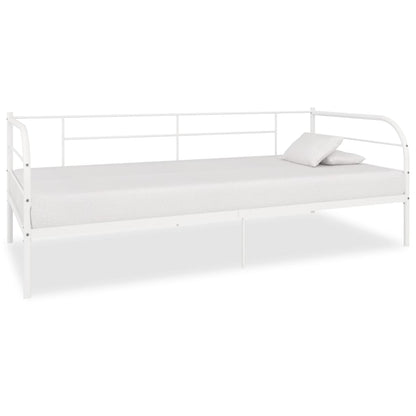 vidaXL White Metal Daybed Frame 90x200 cm - No Mattress Included