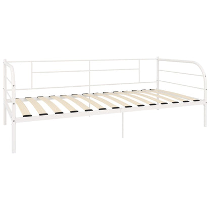 vidaXL White Metal Daybed Frame 90x200 cm - No Mattress Included