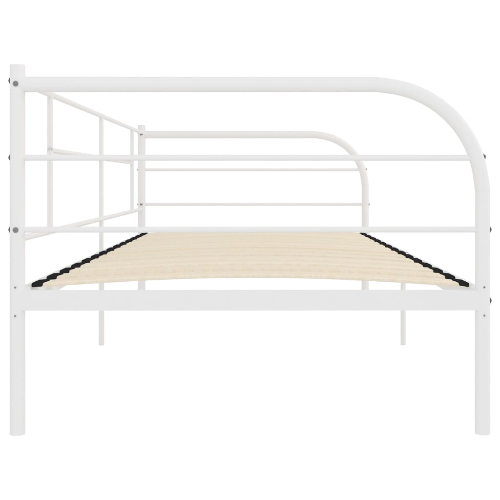 vidaXL White Metal Daybed Frame 90x200 cm - No Mattress Included