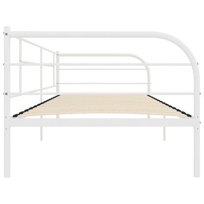 vidaXL White Metal Daybed Frame 90x200 cm - No Mattress Included