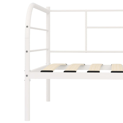 vidaXL White Metal Daybed Frame 90x200 cm - No Mattress Included
