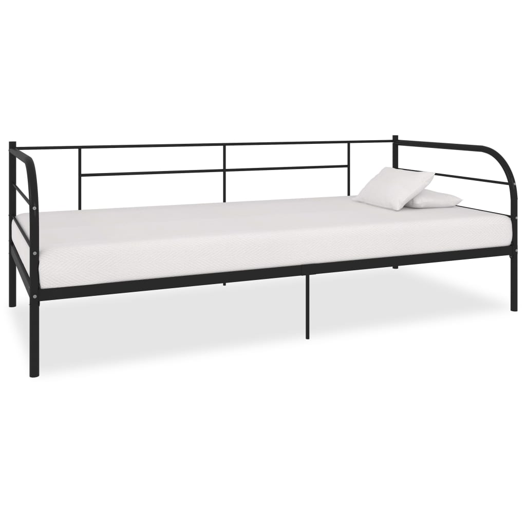 Black Metal DayBed Frame 90x200 cm - vidaXL 284673 (Mattress Not Included)