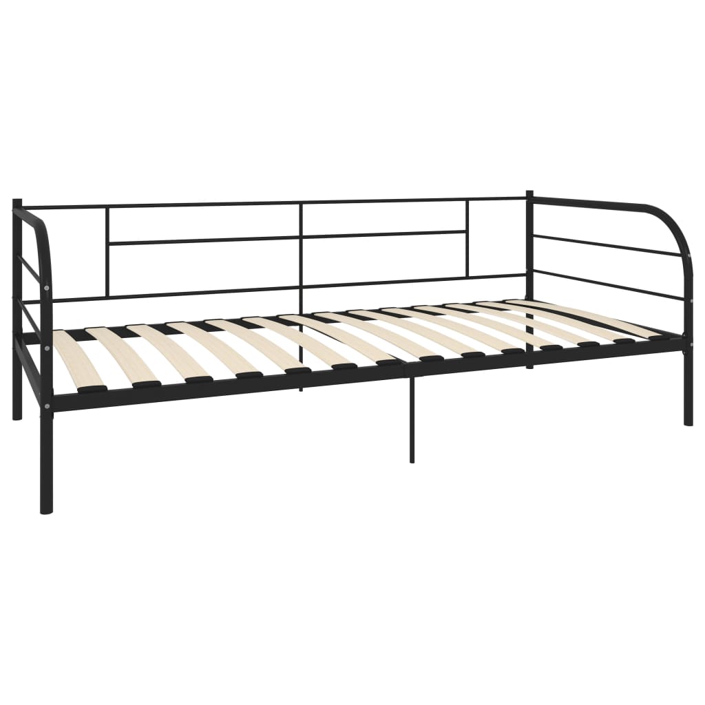 Black Metal DayBed Frame 90x200 cm - vidaXL 284673 (Mattress Not Included)