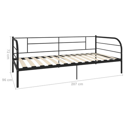 Black Metal DayBed Frame 90x200 cm - vidaXL 284673 (Mattress Not Included)