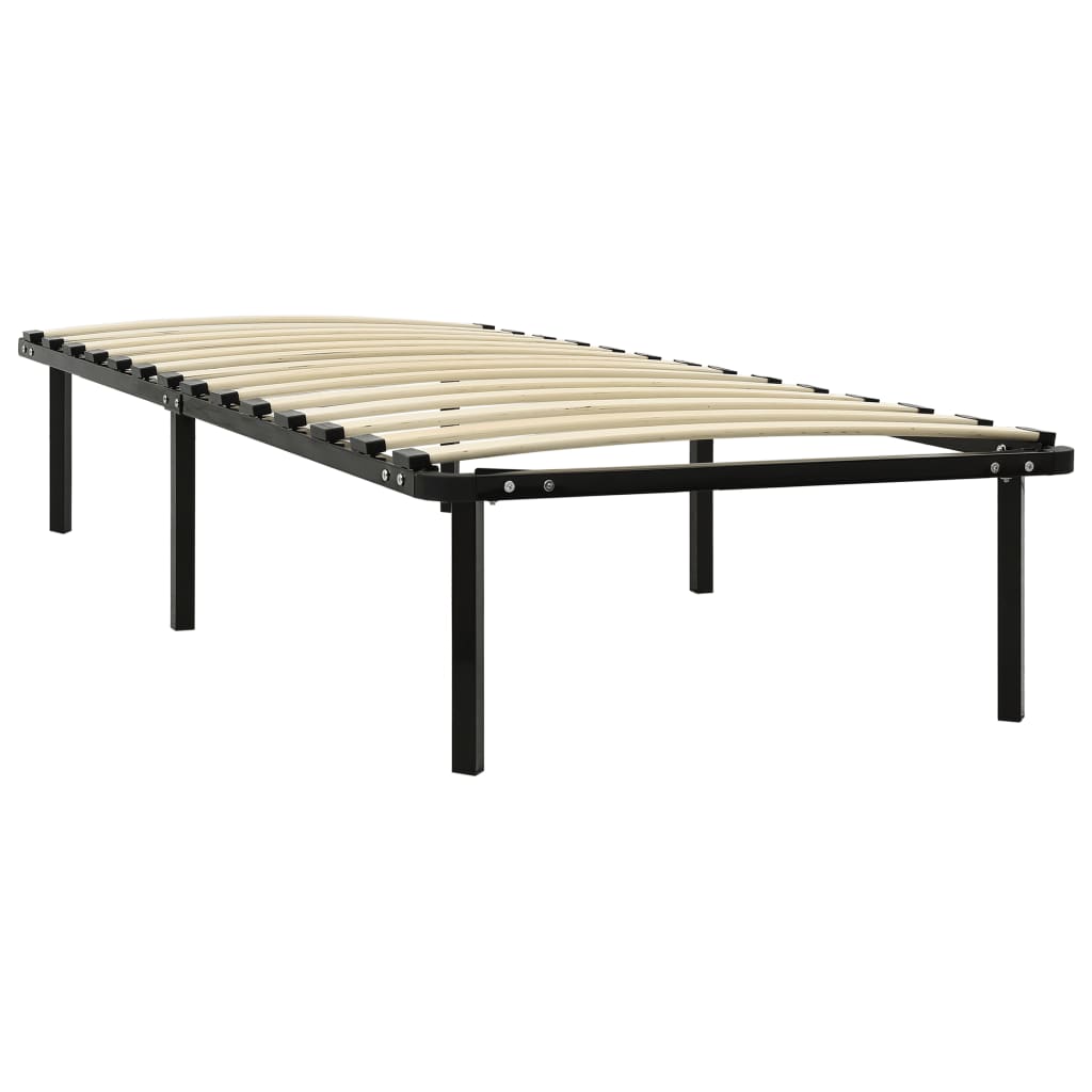 Black Metal Bed Frame 100x200 cm - Sturdy, Sleek & Modern Design