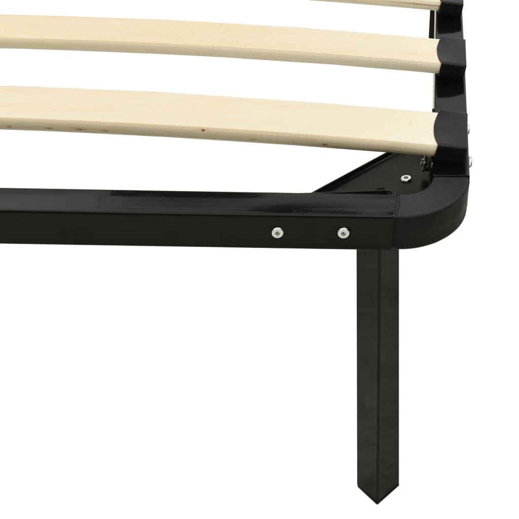 Black Metal Bed Frame 100x200 cm - Sturdy, Sleek & Modern Design