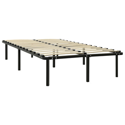Sleek Black Metal Bed Frame 140x200 cm - Mattress Not Included