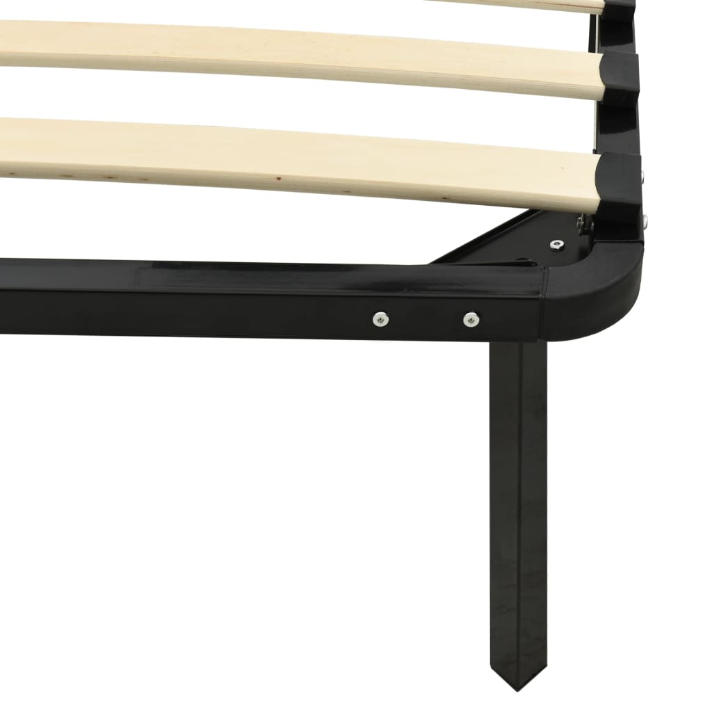Sleek Black Metal Bed Frame 140x200 cm - Mattress Not Included