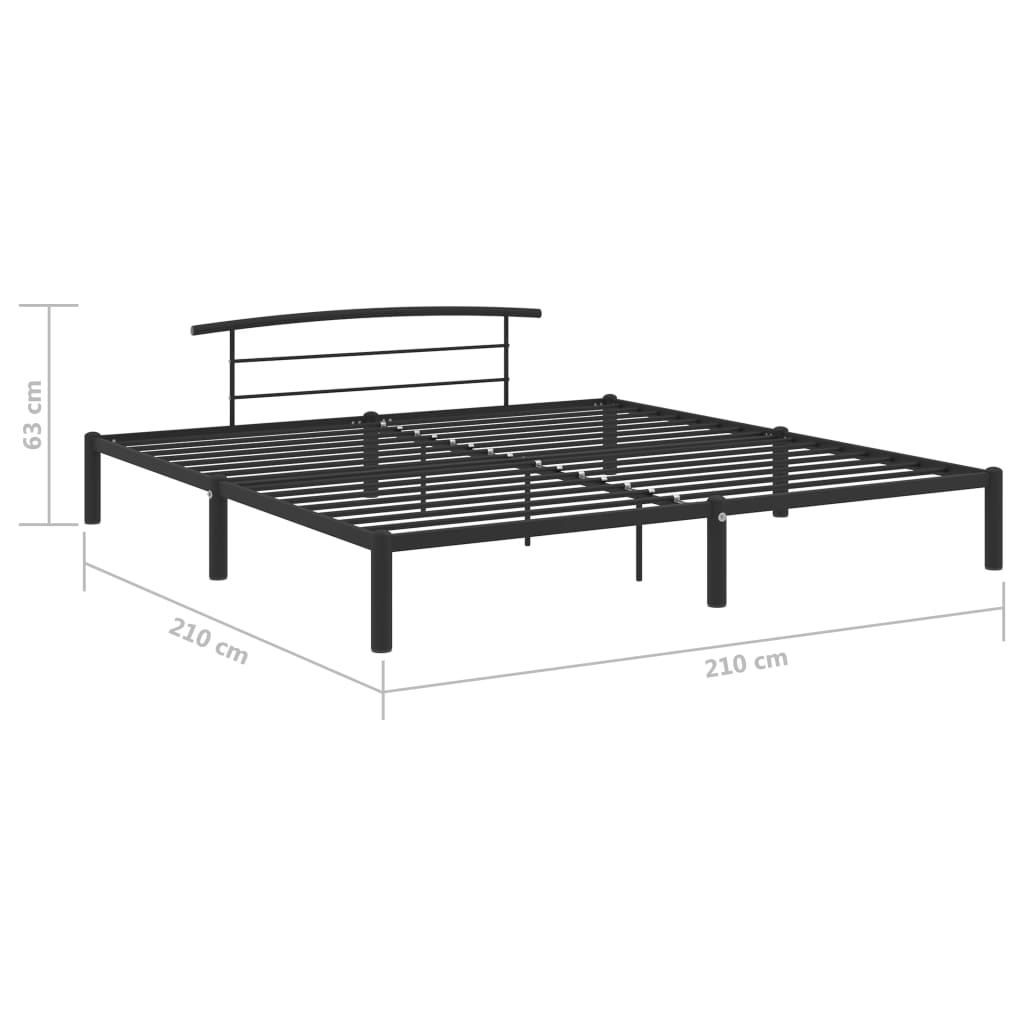 Black Metal King Size Bed Frame 200x200 cm - vidaXL 284705