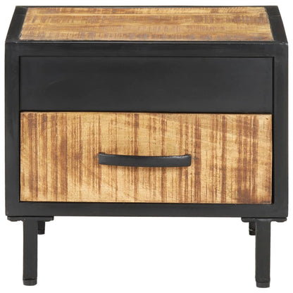 Rough Mango Wood Bedside Cabinet 40x40x35 cm - Rustic Charm