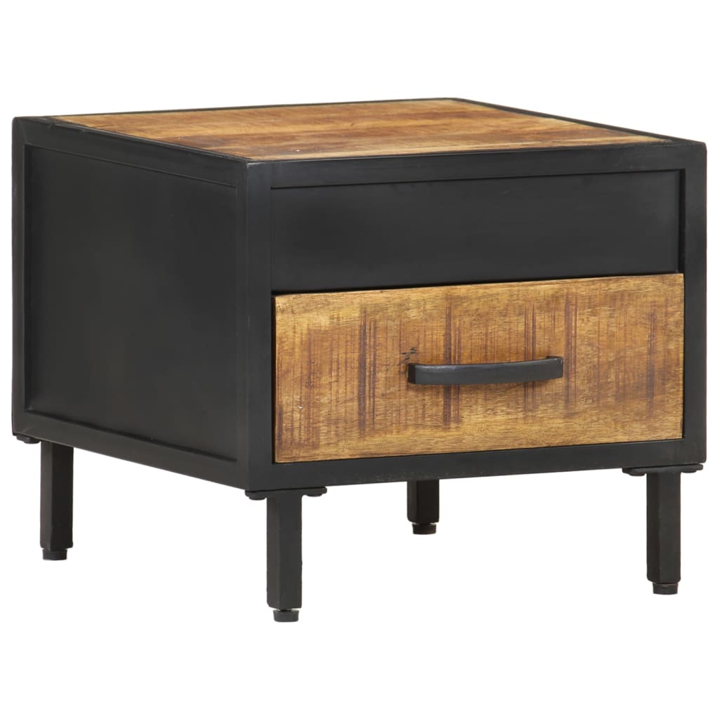 Rough Mango Wood Bedside Cabinet 40x40x35 cm - Rustic Charm