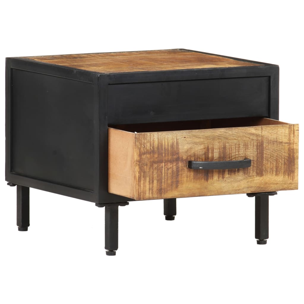 Rough Mango Wood Bedside Cabinet 40x40x35 cm - Rustic Charm
