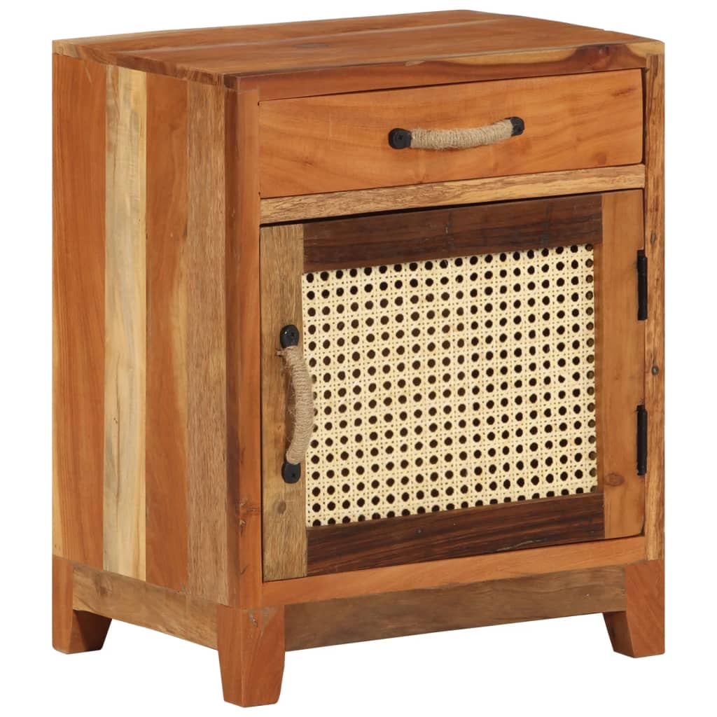 Solid Reclaimed Wood Bedside Cabinet 40x30x50 cm - Eco-Friendly Design