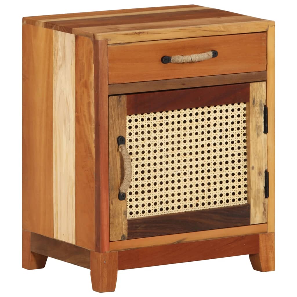 Solid Reclaimed Wood Bedside Cabinet 40x30x50 cm - Eco-Friendly Design
