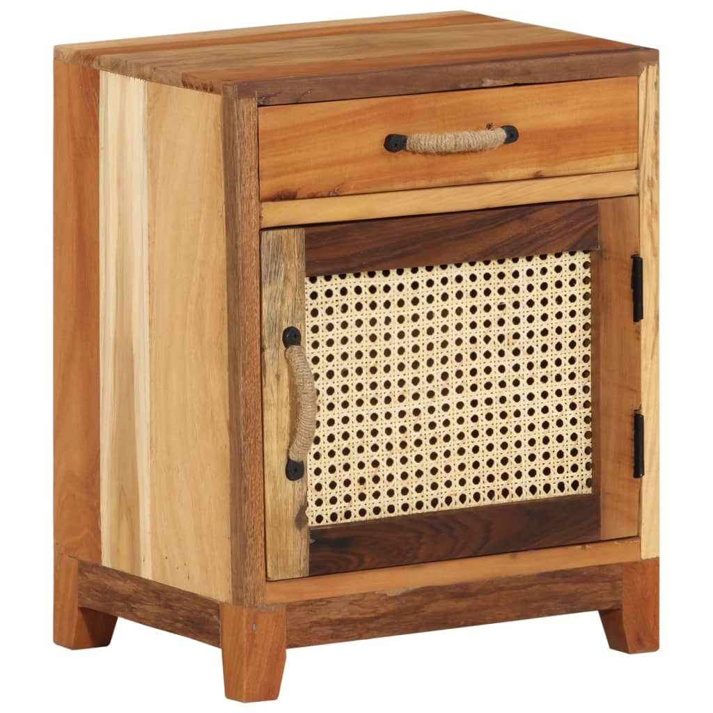 Solid Reclaimed Wood Bedside Cabinet 40x30x50 cm - Eco-Friendly Design