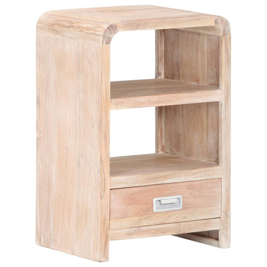 Solid Acacia Wood Bedside Table - 40x30x60 cm Rustic Charm