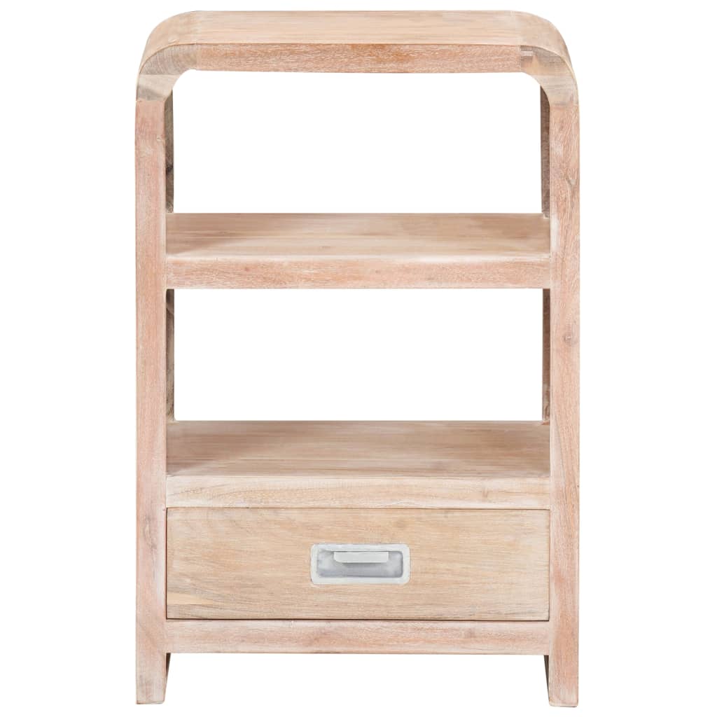 Solid Acacia Wood Bedside Table - 40x30x60 cm Rustic Charm