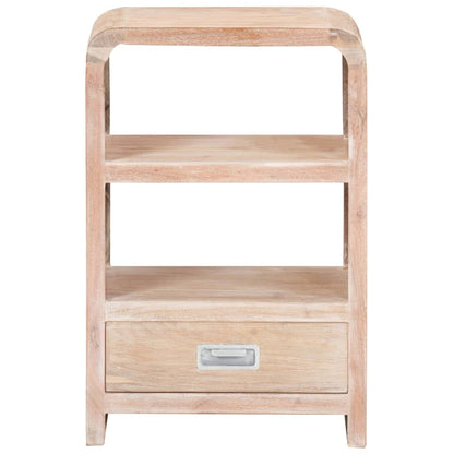 Solid Acacia Wood Bedside Table - 40x30x60 cm Rustic Charm