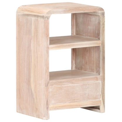 Solid Acacia Wood Bedside Table - 40x30x60 cm Rustic Charm