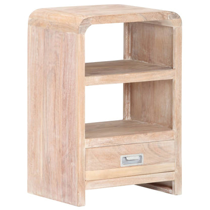 Solid Acacia Wood Bedside Table - 40x30x60 cm Rustic Charm