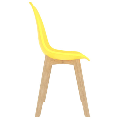 Dining Chairs 2 pcs Yellow Plastic
